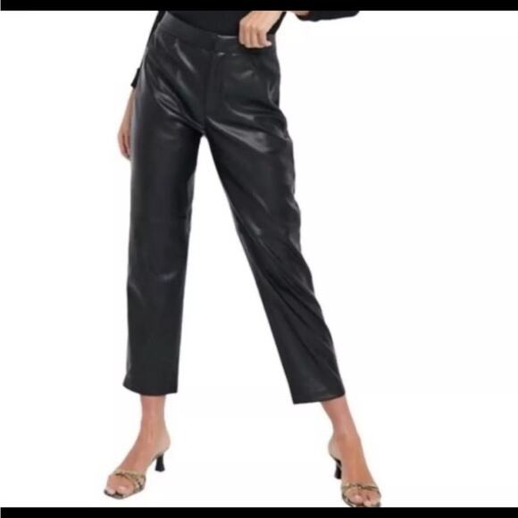 NWT 7 for all mankind faux leather cropped pants - Picture 1 of 8
